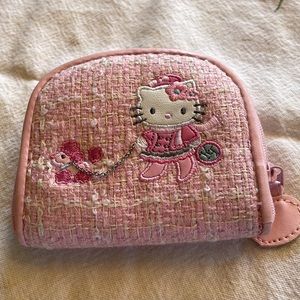 Hello kitty tweed zip coin purse NWOT